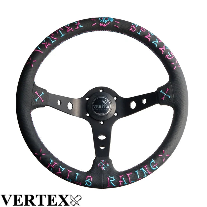 VERTEX "HELLS RACING" 350mm Deep Dish Steering wheel