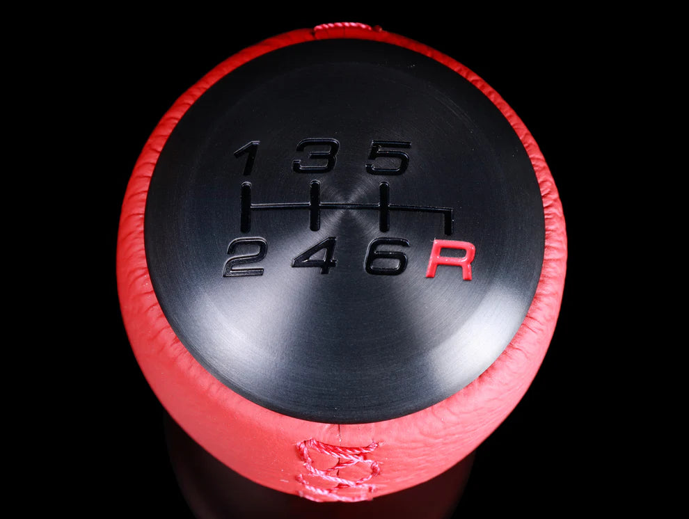 Honda Red Leather Black Alumite Shift Knob (6-speed) - 2023+ Civic Type-R (FL5