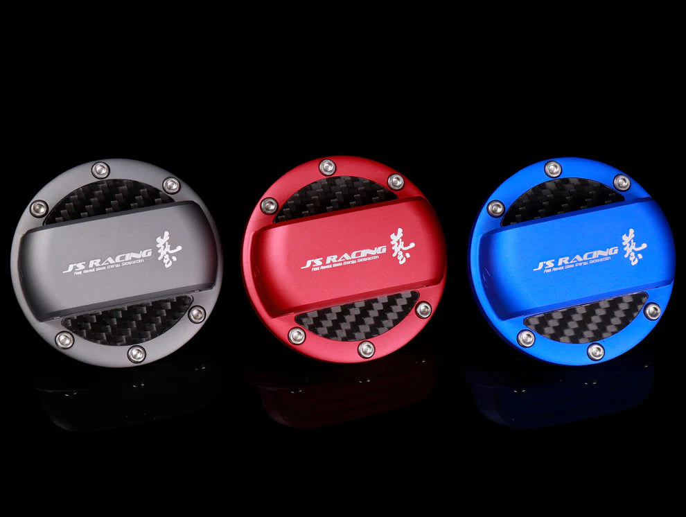 J's Racing Fuel Cap Cover Blue, Red, Gunmetal