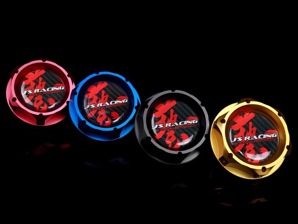 J's Racing Oil Filler Cap Red, Blue, Gold, Black