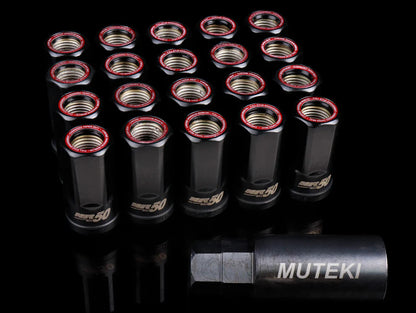 Muteki HR50 14x1.50 Open End Lug Kit Red,Blue,Yellow,Red