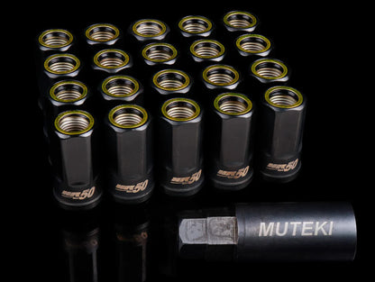 Muteki HR50 14x1.50 Open End Lug Kit Red,Blue,Yellow,Red