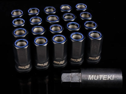 Muteki HR50 14x1.50 Open End Lug Kit Red,Blue,Yellow,Red