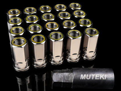 Muteki HR50 14x1.50 Open End Lug Kit - Titanium Chrome Red,Blue,Yellow