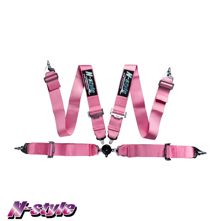 N-STYLE 4-Point Racing Harness An all-new Design, in N-STYLE's signature Pink