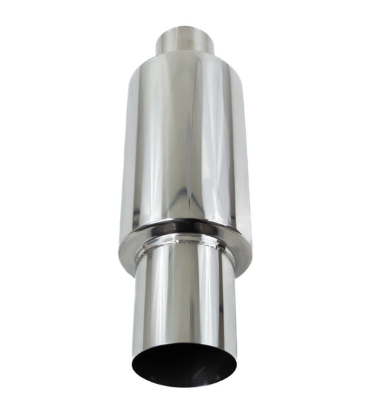 T304 Stainless Steel 3" Inlet N1 Universal Muffler with 4" Tip – High-Performance Exhaust Fabrication Component
