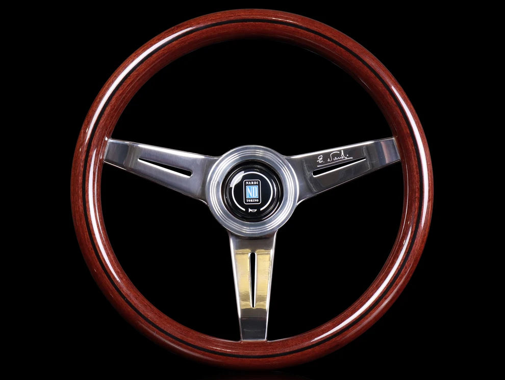 Nardi Classic Wood 340mm Steering Wheel w/ Polished Spokes