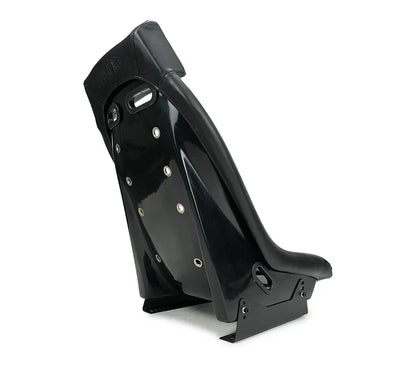 NRG GT Retro Bucket Seat Black PVC Leather Black Fiberglass w/ Madmike Logo