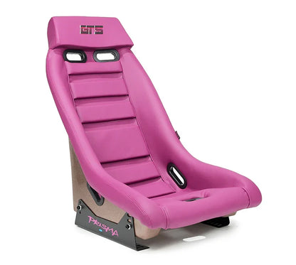 NRG GT Retro Bucket Seat - Wine PVC Leather Wine Stitching Rose Gold Fiberglass Back w/ Glitter (1) Each