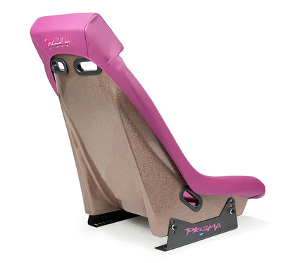 NRG GT Retro Bucket Seat - Wine PVC Leather Wine Stitching Rose Gold Fiberglass Back w/ Glitter (1) Each
