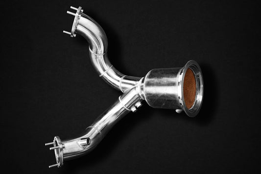 Capristo 100 Cell Sport Catted Downpipes for 9Y0 & 9Y3 Porsche Cayenne / E-Hybrid [02PO07703013]
