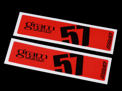 Rays Gram Lights 57DR/CR Spoke Sticker Set (2 Pieces / Red)