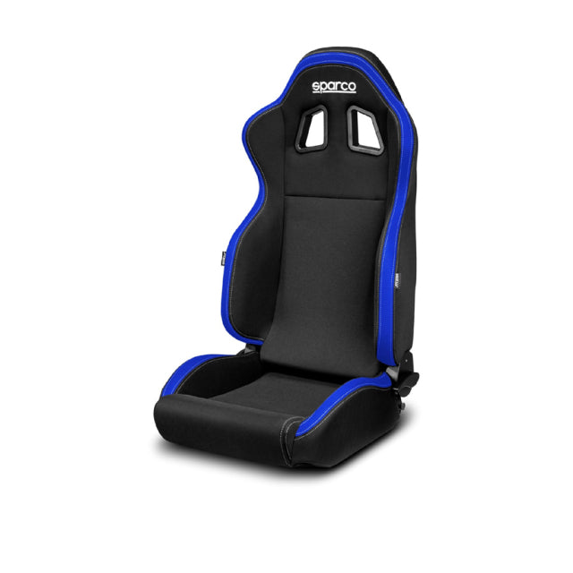 Sparco R100 Reclinable Seat - Black / Blue Each (1)