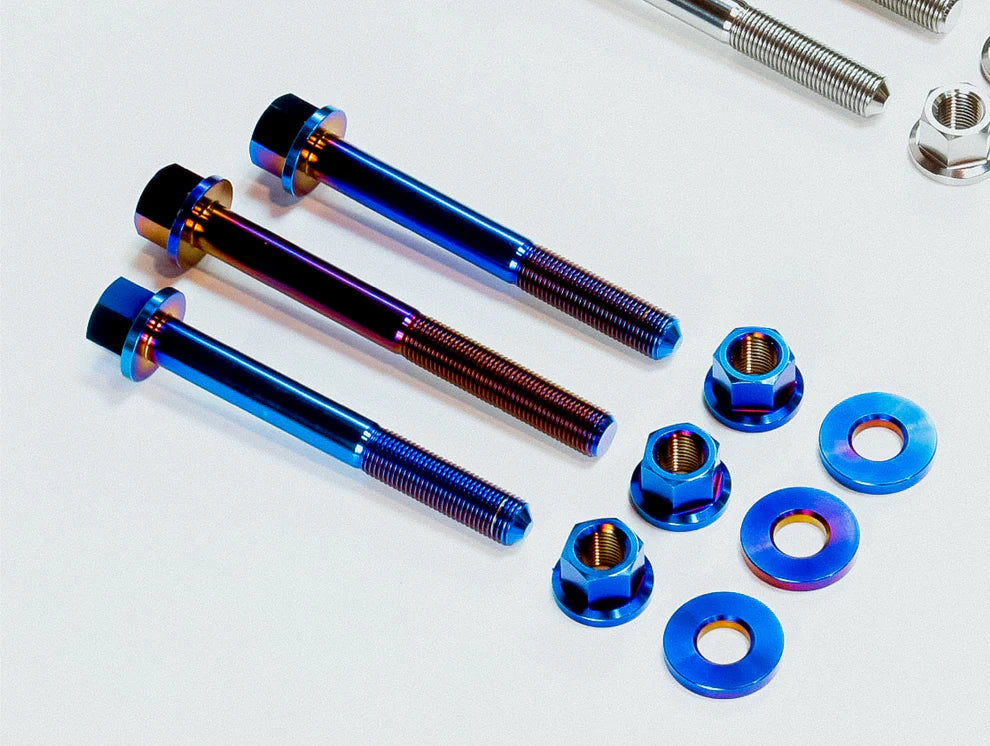 SpeedFactory Racing Titanium Headlight / Hood Hinge Hardware Kit Raw or Burnt