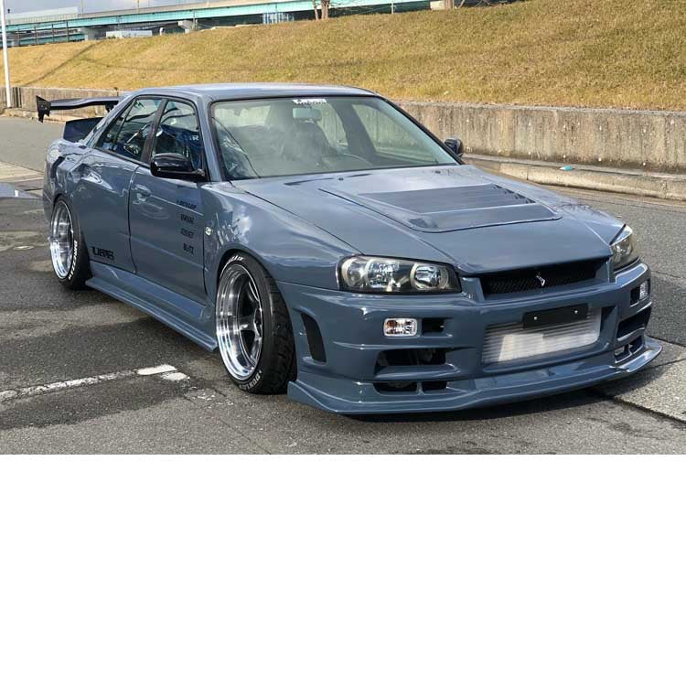 URAS 9P Super Wide Body Kit (FRP) for Nissan Skyline Sedan 4-Door (R34) 1999-2002