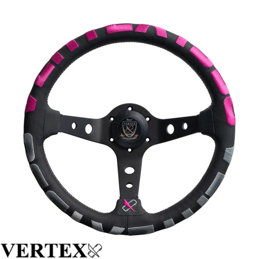 "VERTEX 1996" 330mm Deep Dish Steering wheel - Pink