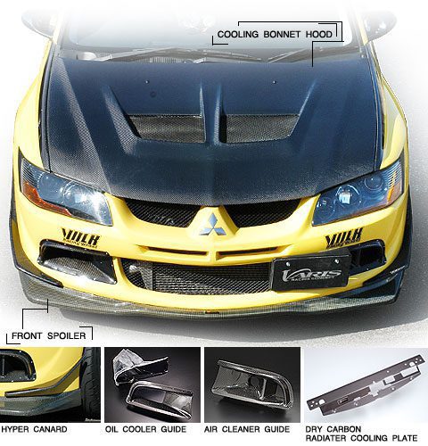 VARIS Carbon Air Cleaner Scoop for Normal Bumper for 2001-05 Mitsubishi Evo VII/VIII