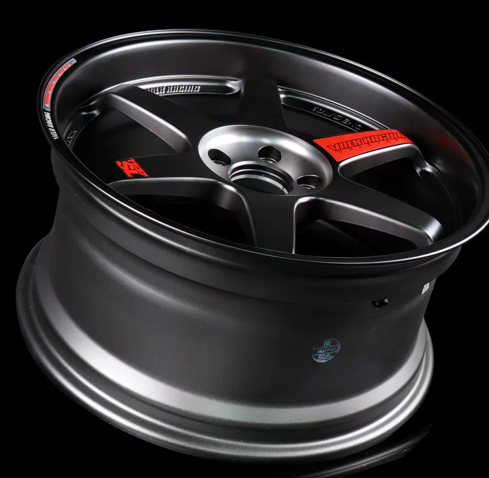 18×9.5 +21, 5×114.3 Volk Racing TE37SL Black Edition III Wheel Set for Mitsubishi Evo X w/ Center Caps (4) Wheels