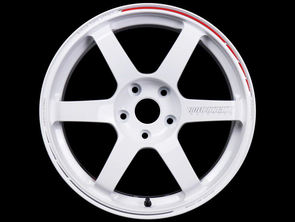 Volk Racing TE37 Saga S-Plus Time Attack Wheels - White/Redot / 18x9.5 / 5x114 (4)