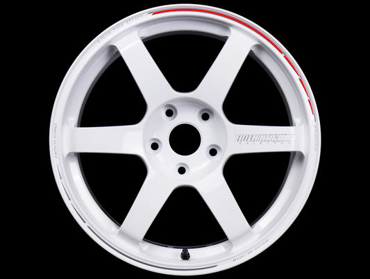Volk Racing TE37 Saga S-Plus Time Attack Wheels - White/Redot / 18x9.5 / 5x114 (4)