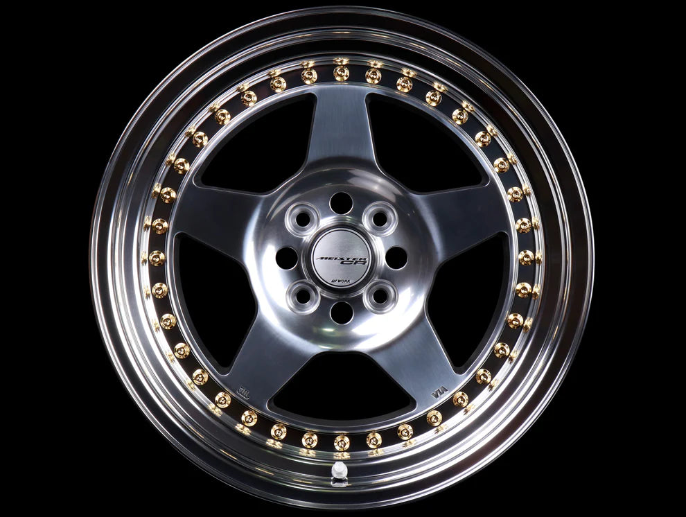Work Meister CR 01 3-Piece Wheels - Polished w/ Gold Hardware - 16" Wheels (4)