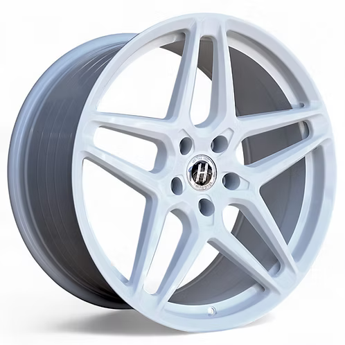 (4) Heritage EBISU MonoC, Gloss White, (2)19x8.5 +35 (2)19x9.5 +38 5X114.3 73.1