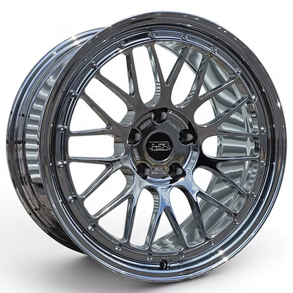 (4) PSR Forged, Chrome, (2)19x9 +31 (2)19x10 +25, 5X120, 72.6