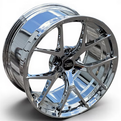 (4) PSR Forged, Chrome, (2)19x9 +31 (2)19x10 +25, 5X120, 72.6