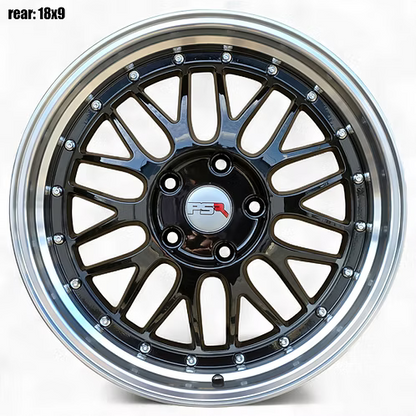 (4) PSR 1025 style, Gloss Black Machined Lip, (2)18x8 (2)18x9 +35, 5X114.3, 73.1