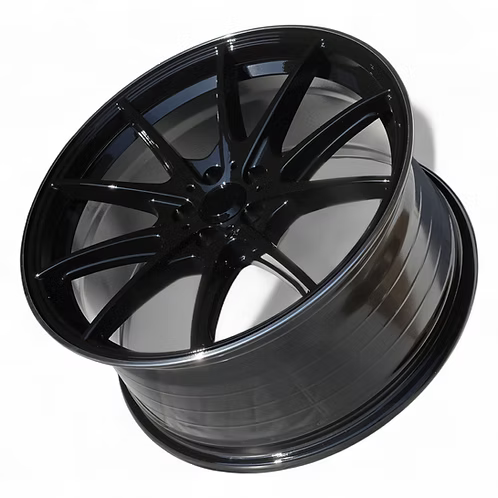 (4) VR G25 style, Gloss Black Machined Lip, 18x8.5 +35, 5X114.3, 73.1