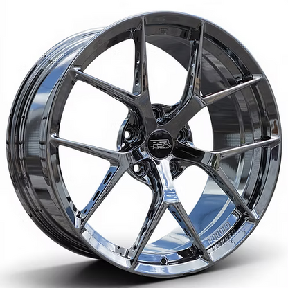 (4) PSR Forged, Chrome, (2)19x9 +31 (2)19x10 +25, 5X120, 72.6
