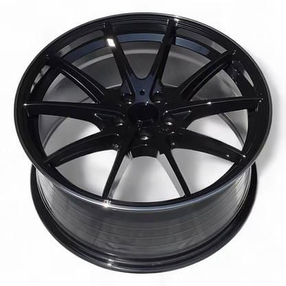 (4) VR G25 style, Gloss Black Machined Lip, 18x8.5 +35, 5X114.3, 73.1