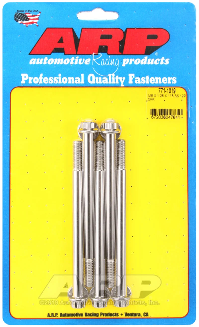 ARP M8 x 1.25 x 115 12pt Stainless Steel Bolts (5/pkg)