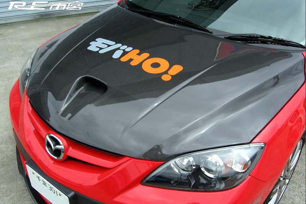 RE Amemiya MS Air Scoop Hood (Carbon) for Mazda Axela