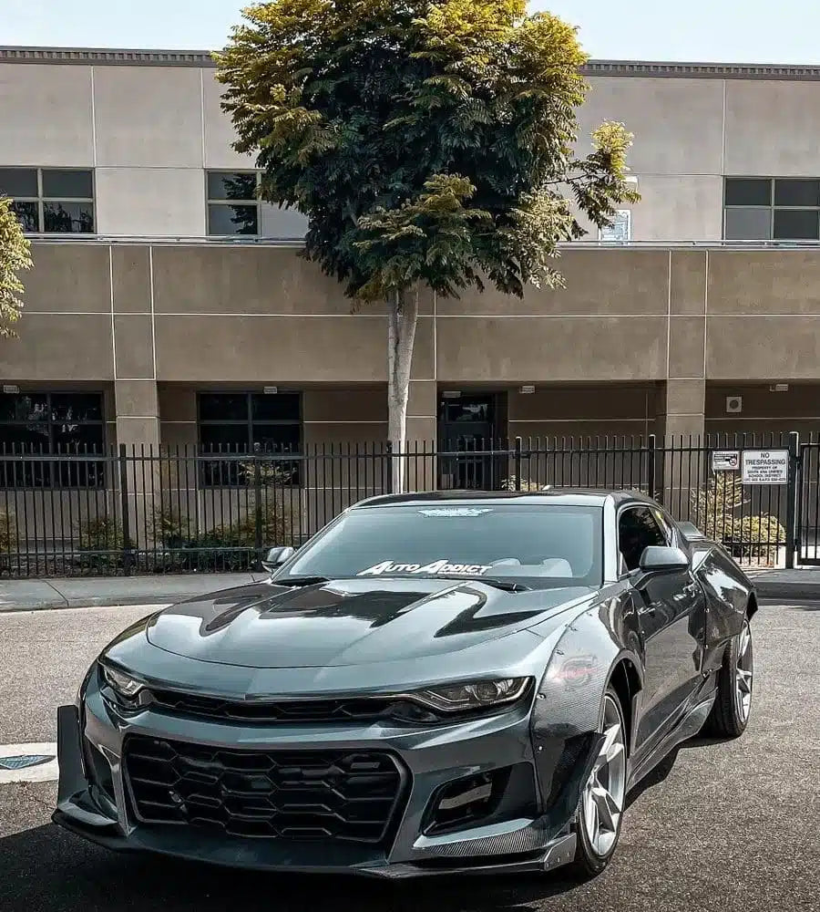 Auto Addict Carbon Wide Body Fender Kit w/ Front Bumper Canards for 6th Gen Chevrolet Camaro LT, RS, SS, and ZL1