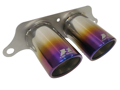 Porsche 997 991 GT3 GT3RS (Full Titanium) 89MM Upgrade Exhaust Rolled Edge Tip Blue or Purple