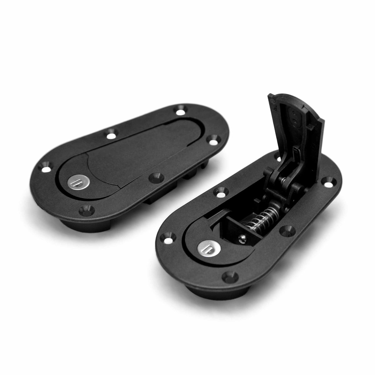 AeroCatch Plus Flush Hood Latch and Pin Kit - Black (with lock)