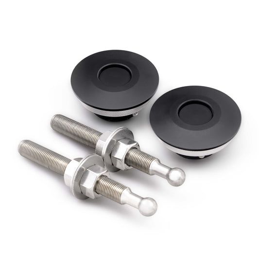 Quik-Latch® QL-50 Low Profile Hood Pin Kit - Black (64mm Diameter, without lock)