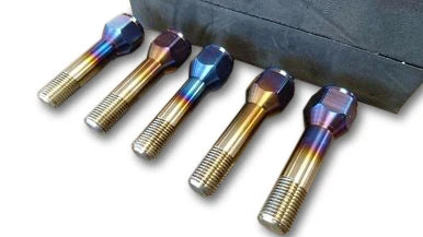 Full Titanium (Blue) Wheel Lug Nut Lug Nuts Stud Wheel Bolt fits Most Ferrari