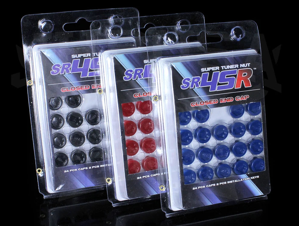 Muteki SR45R Lug Nut Closed End Caps Black, Blue, Red