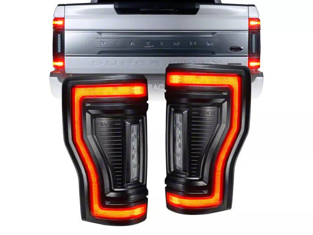 Oracle Flush Style LED Tail Lights; Black Housing; Clear Lens (17-22 Ford F-250/350 Superduty)
