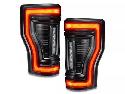 Oracle Flush Style LED Tail Lights; Black Housing; Clear Lens (17-22 Ford F-250/350 Superduty)
