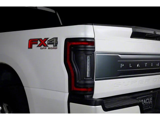 Oracle Flush Style LED Tail Lights; Black Housing; Clear Lens (17-22 Ford F-250/350 Superduty)