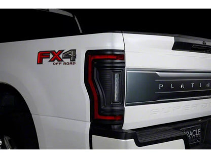 Oracle Flush Style LED Tail Lights; Black Housing; Clear Lens (17-22 Ford F-250/350 Superduty)