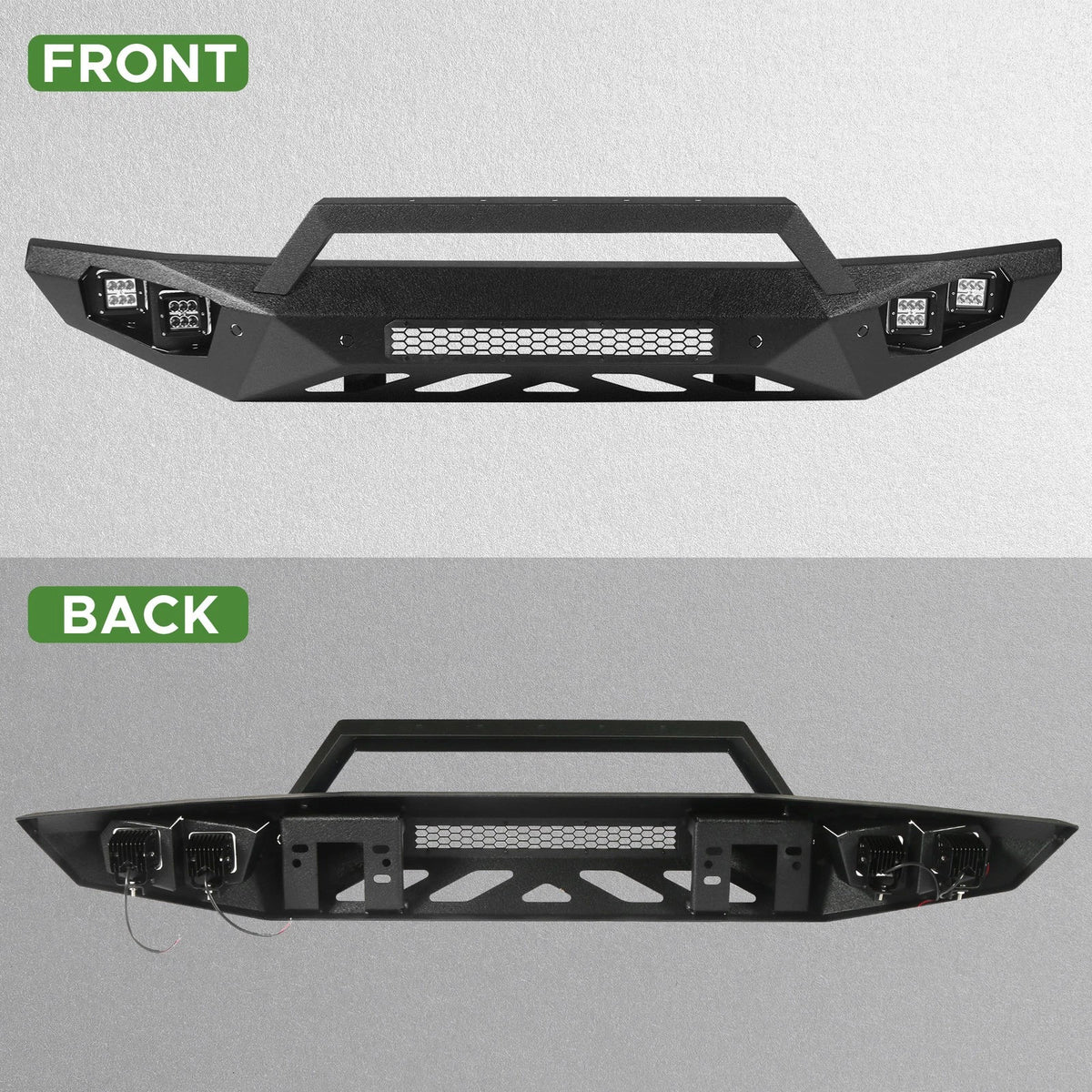 Off Road Front Bumper Fit for Ford Bronco 2021-2025 W/4 Lights W/Sensor Holes