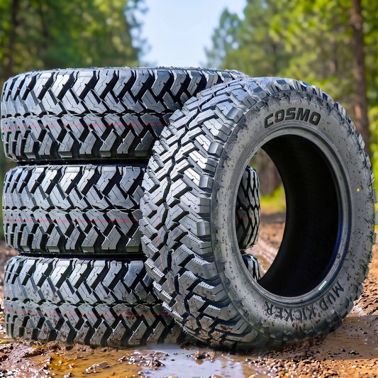 4 Cosmo Mud Kicker 37X13.50R20 128Q F 12 Ply Light Truck Tires 50k Mi Warranty