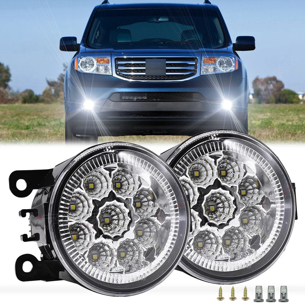 LED Front Bumper Fog Lights Lamp Left & Right Side For Honda Pilot 2012-2017