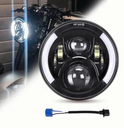 7 Inch Led Headlight DRL (Left/Right) Turn Signal Lights for Motorcycle Black