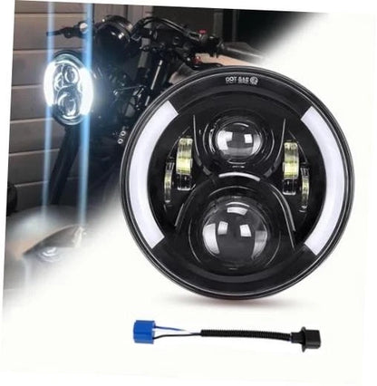 7 Inch Led Headlight DRL (Left/Right) Turn Signal Lights for Motorcycle Black