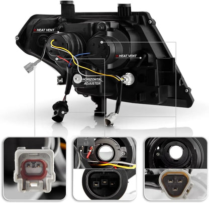 LED Switchback Dual Projector Headlights 2009-2021 Nissan Frontier Left+Right